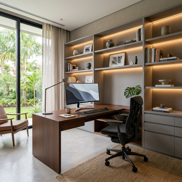 Home office planejado corporativo e moderno, projeto DIY Planejados